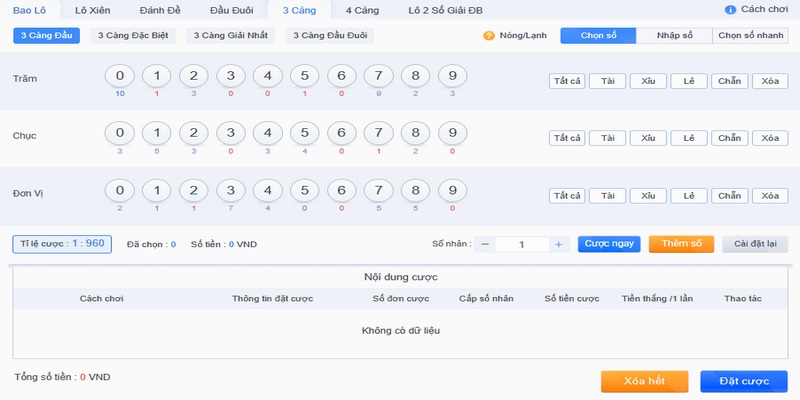 3 càng là hình thức dự đoán kết quả xổ số có tỷ lệ cược lớn