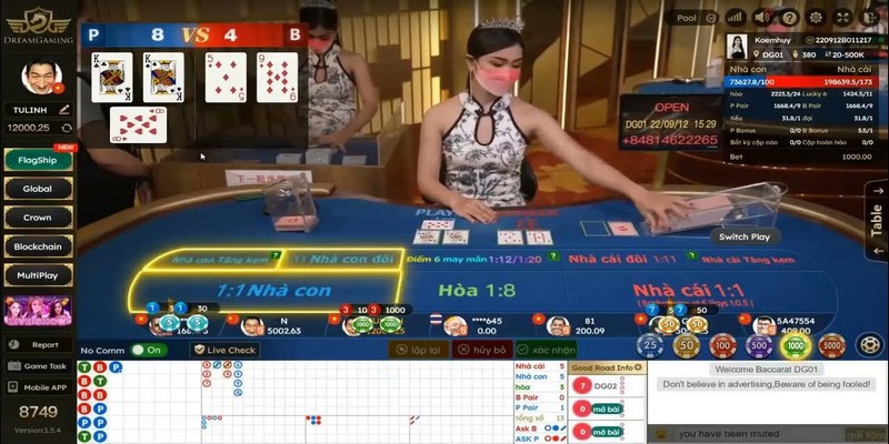 Vào tiền theo người chơi may mắn giúp tăng tỷ lệ ăn Baccarat BK8